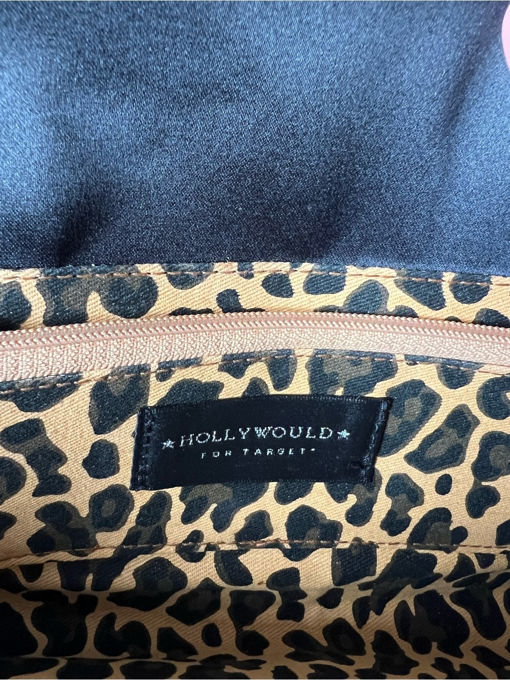 Hollywould Black Bow Satin Clutch Bag - Picture 2 of 3